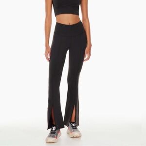 Aritzia TNA Atmosphere Black Split Hem Flared Pants
